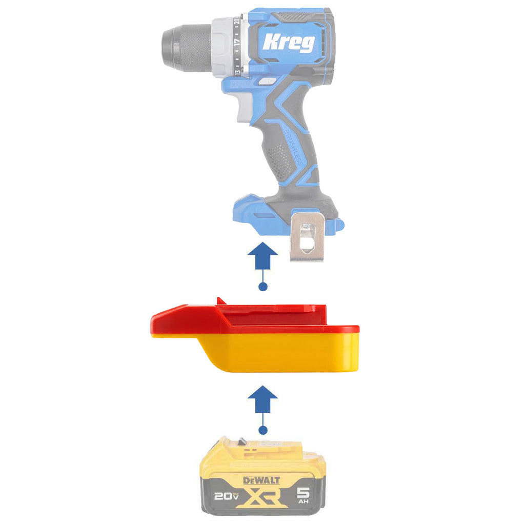 DeWalt 20V MAX vers Kreg 20V Blue Ion Adaptateur de batterie