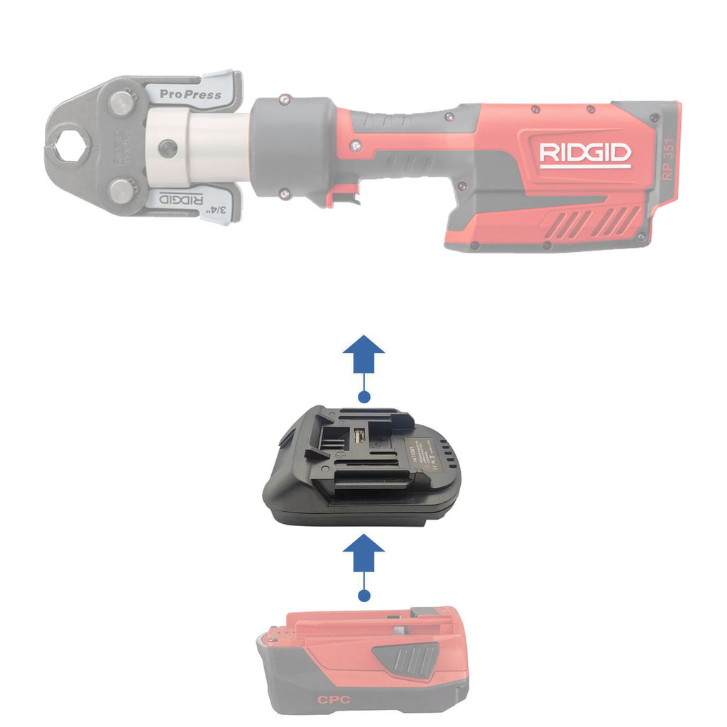 Hilti 22V vers RIDGID 18V ROUGE Adaptateur de batterie