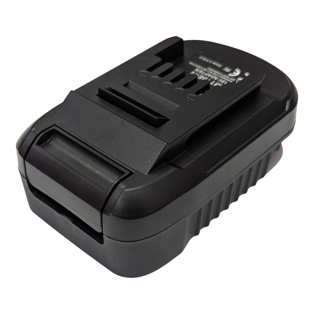 Makita 18V LXT to Ozito 18V PXC battery adapter - Ozito tool-side connection with five contact slots, angled from above