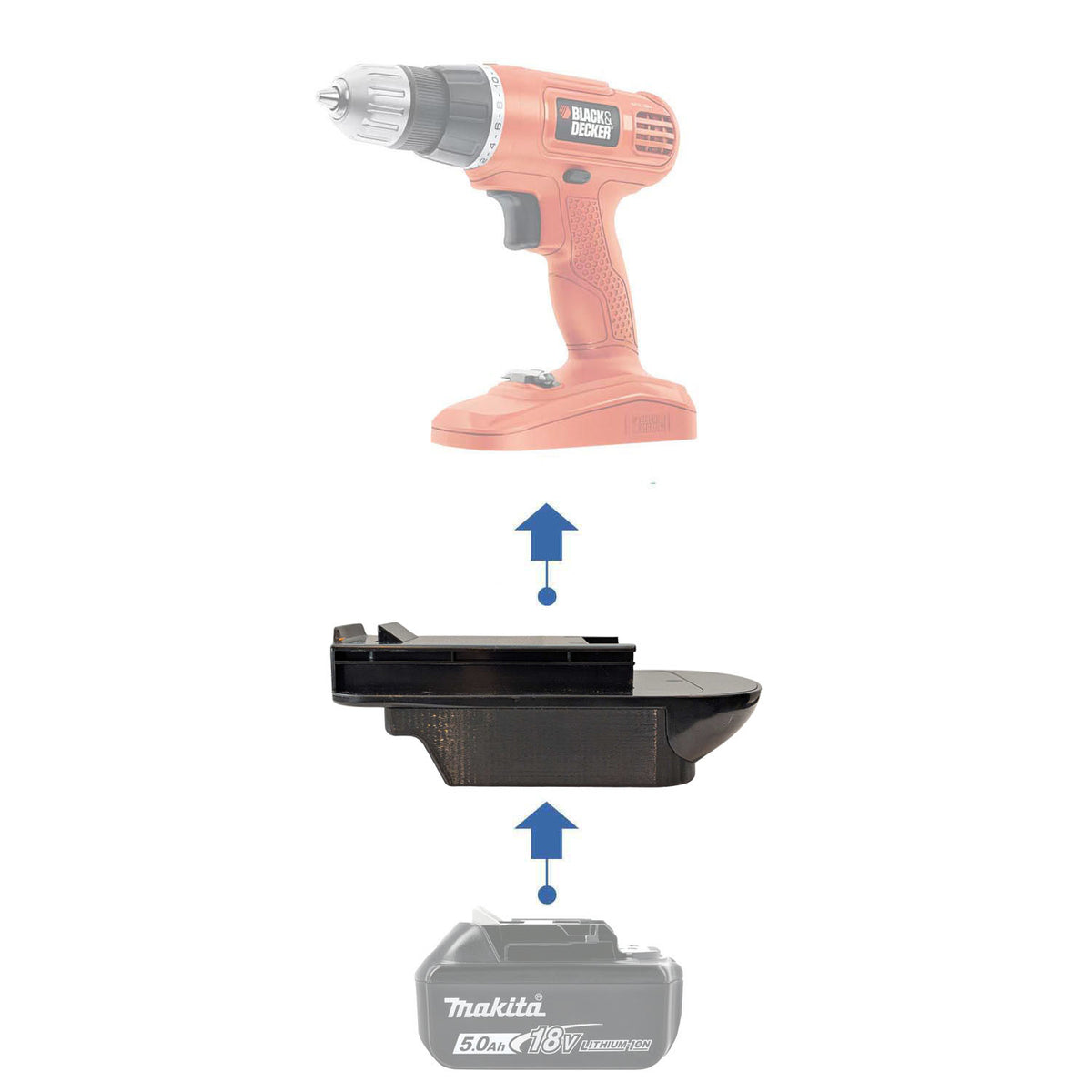 Makita 18V LXT vers Black and Decker 18V Ni-Cd Adaptateur de batterie