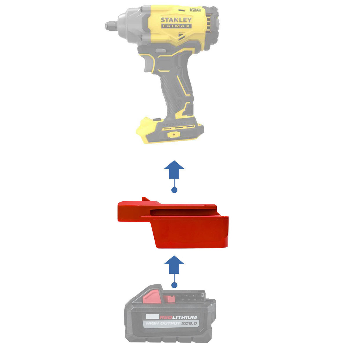 Milwaukee M18 vers Stanley FATMAX V20 Adaptateur de batterie