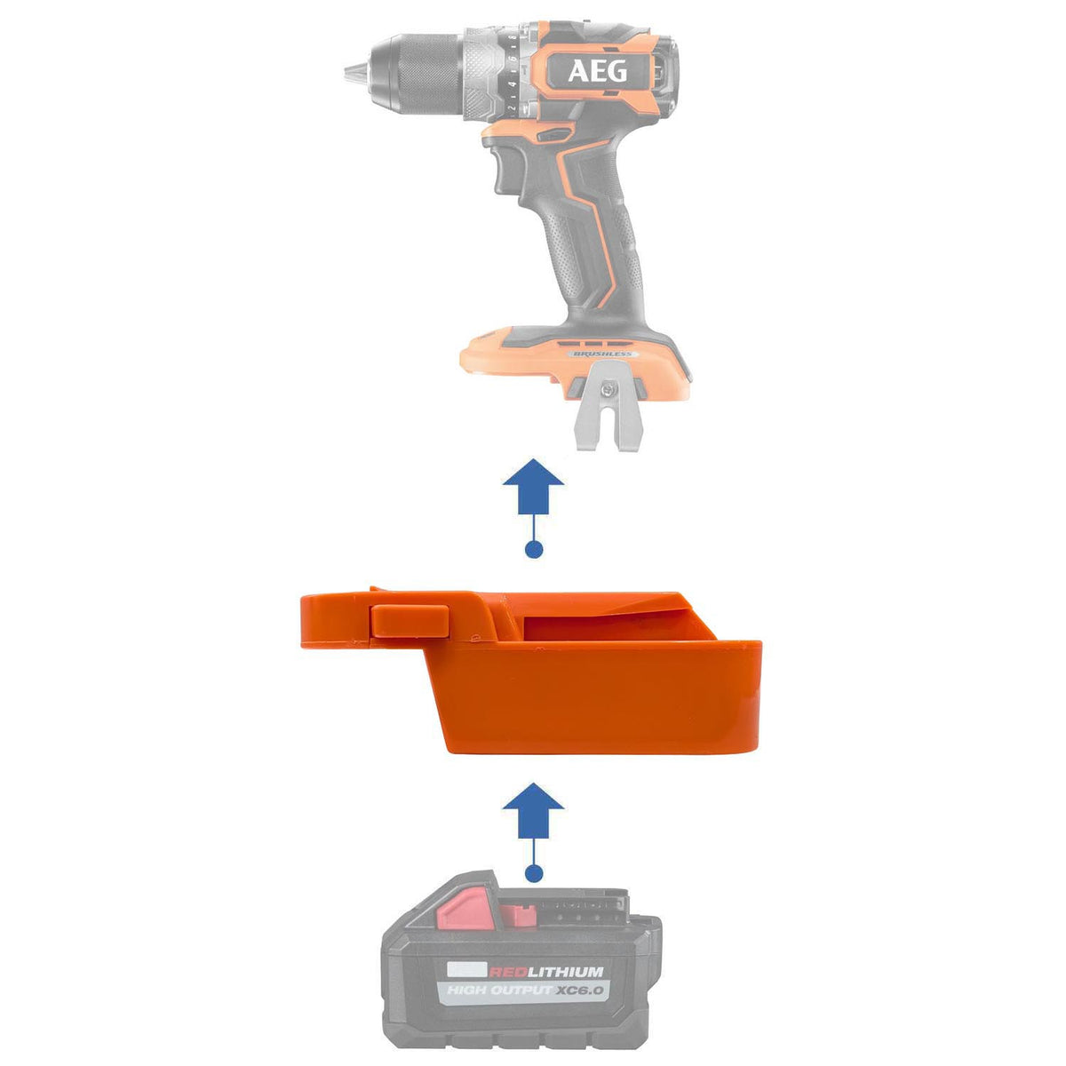 Milwaukee M18 vers AEG 18V Adaptateur de batterie