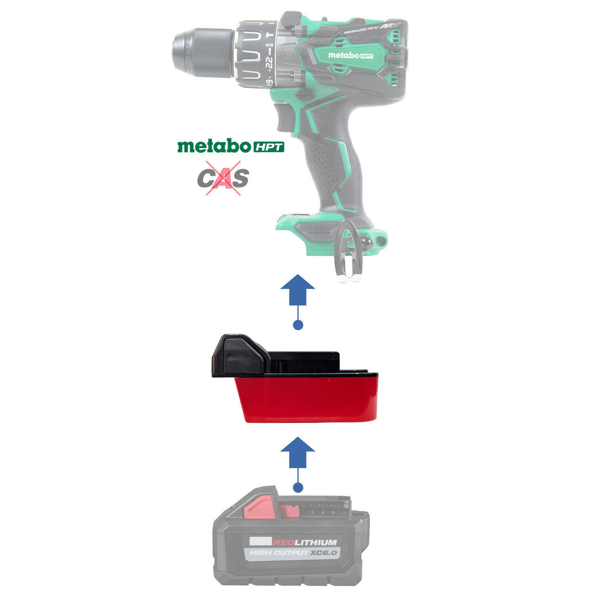 Milwaukee M18 vers Hikoki 18V Adaptateur de batterie