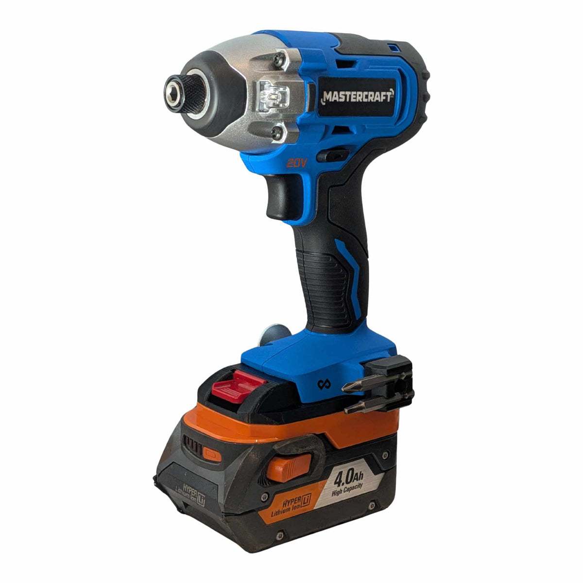 RIDGID 18V vers Mastercraft 20V (PWRPOD / Bleu) Adaptateur de batterie
