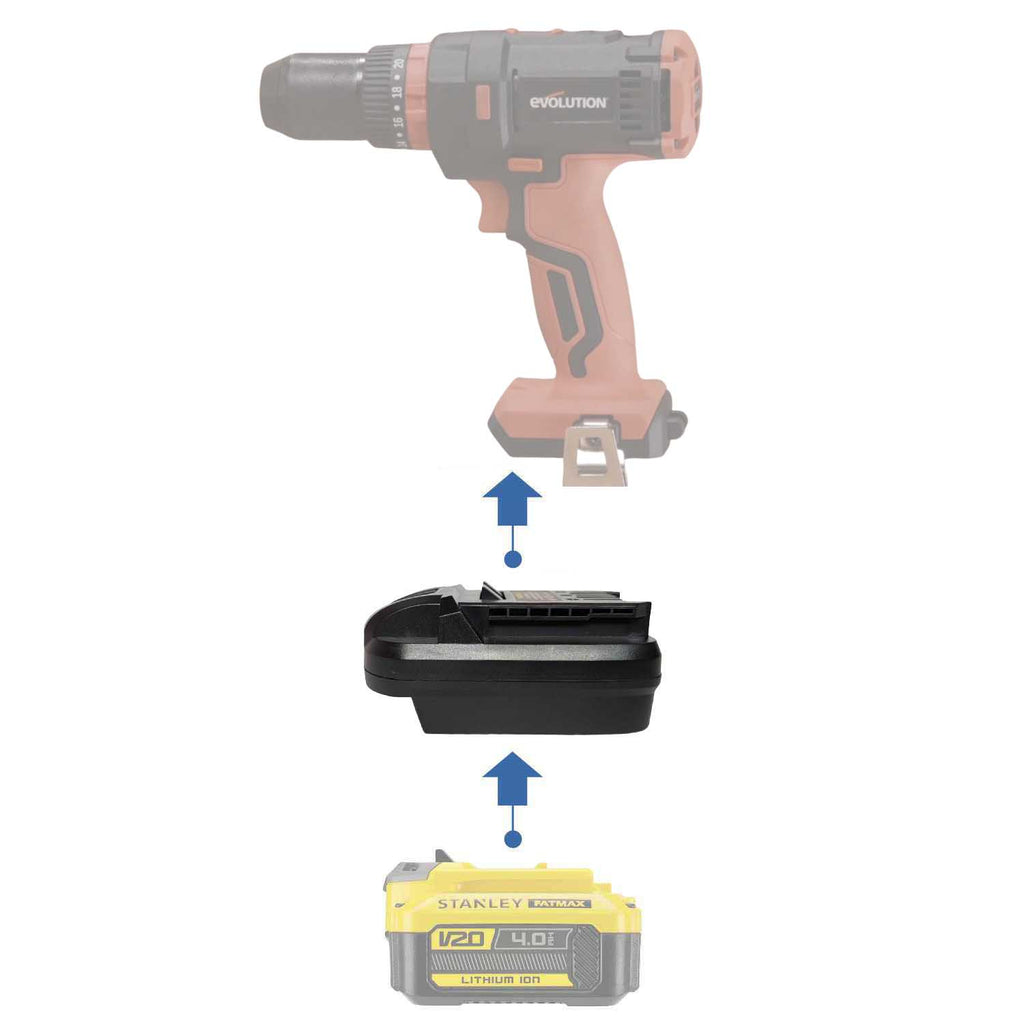 Stanley V20 vers Evolution 18V EXT Adaptateur de batterie