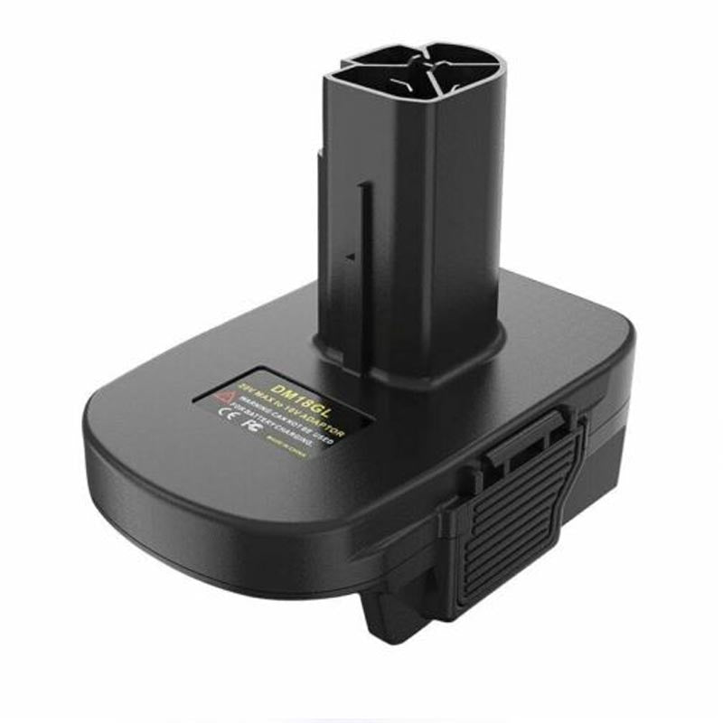 Milwaukee M18 to Craftsman 19.2V C3 Ni-Cd battery adapter - tool-side connection post above the ribbed release catch