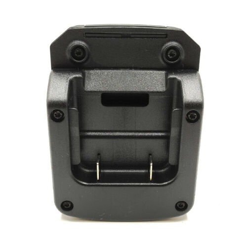 DeWalt 12V MAX to Hilti 12V battery adapter - battery-side connection with twin copper blades and the casing screws